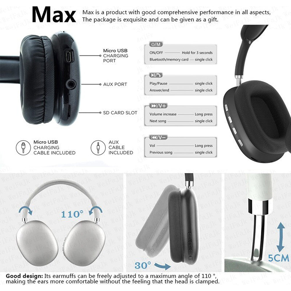 Diadema Auriculares Bluetooth P9